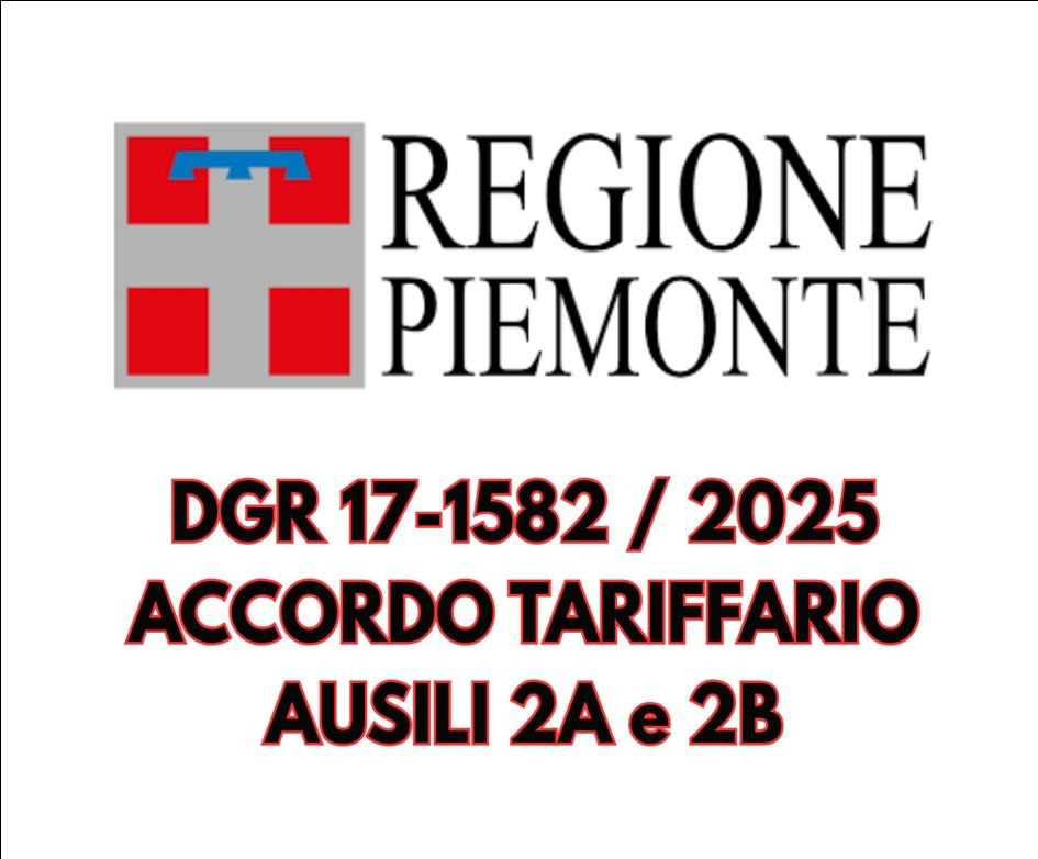 REGIONE PIEMONTE - APPROVAZIONE ACCORDO TARIFFARIO AUSILI 2A E 2B