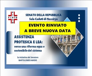 CONFERENZA STAMPA LEA E ASSISTENZA PROTESICA - NUOVA DATA IN ARRIVO