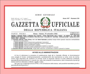 NUOVO DECRETO TARIFFE PUBBLICATO IN GAZZETTA UFF. IL 19.9.2026
