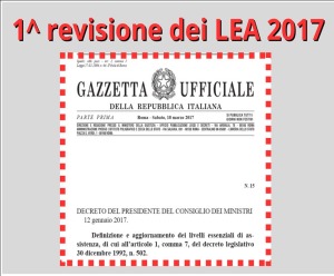 PRIMA REVISIONE DPCM LEA 2017 – AGGIORNAMENTI ASSISTENZA PROTESICA